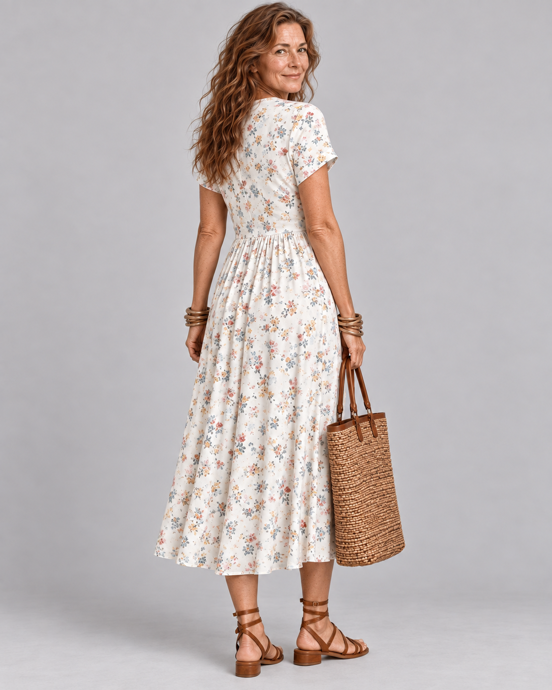 Evelyn | Floral Wrap Midi Dress