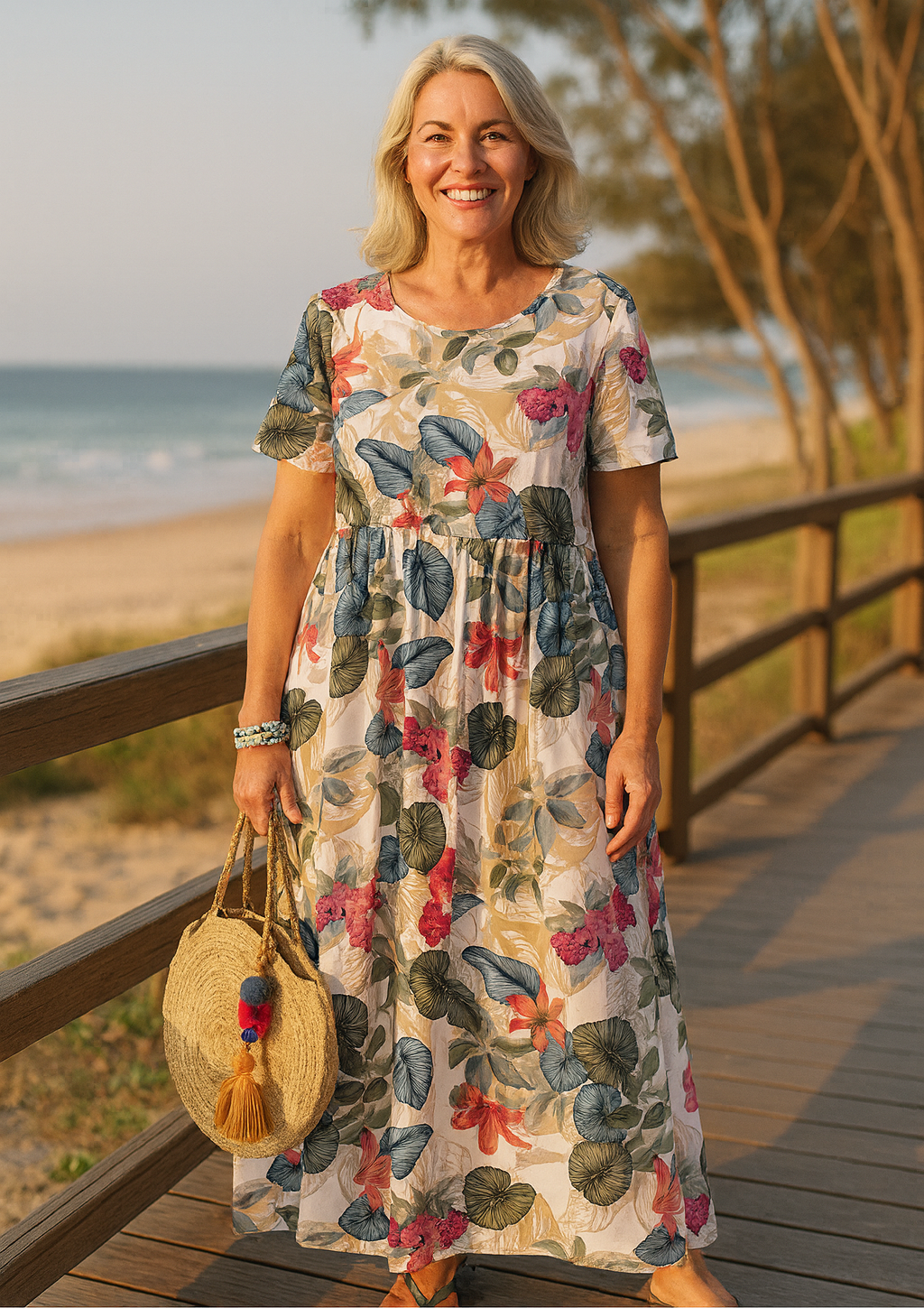 Lovi | Floral Flutter-Sleeve Midi