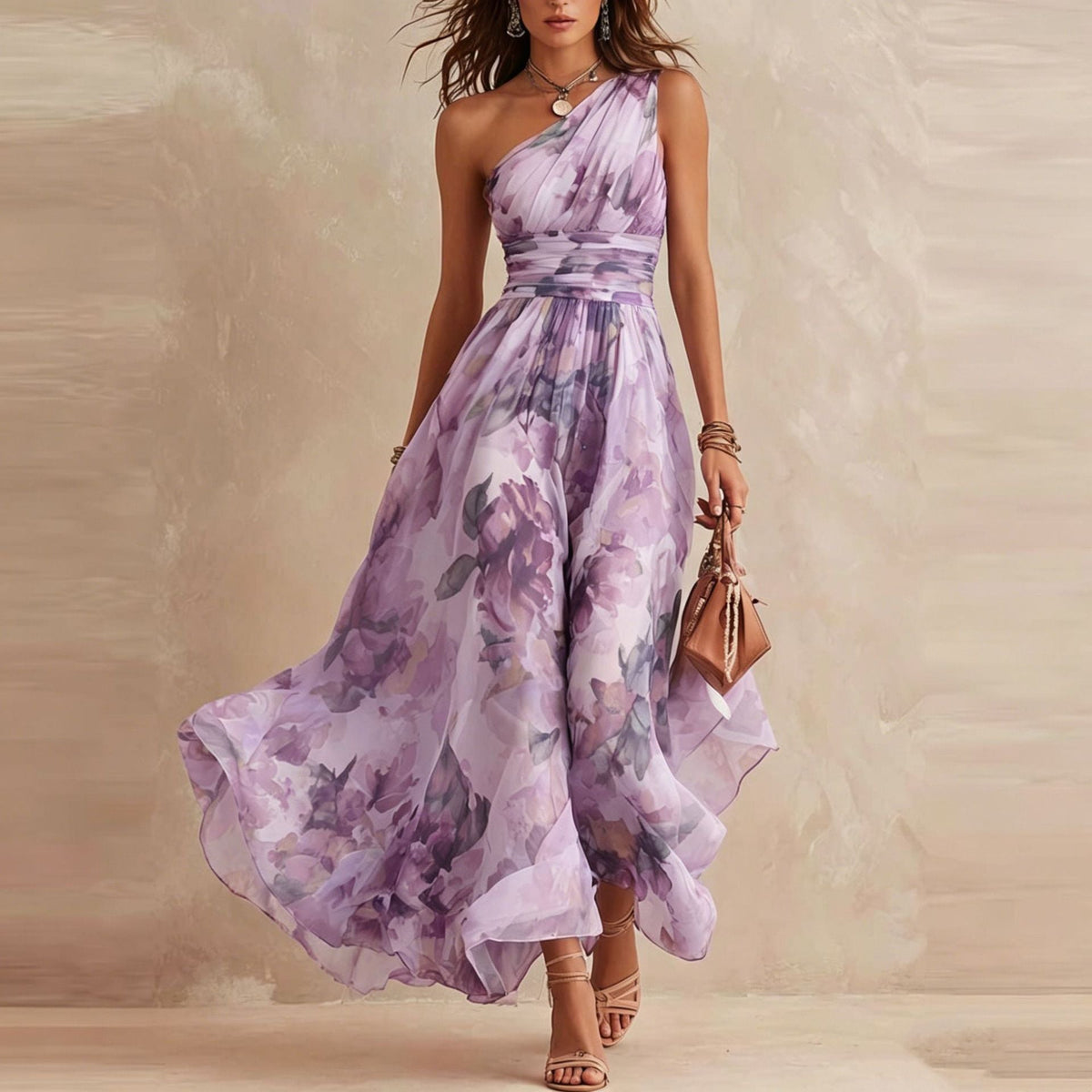 Maria | One-Shoulder Floral Dress