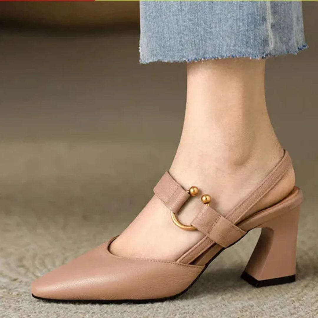 Vera Zala Leather Slingback Heels