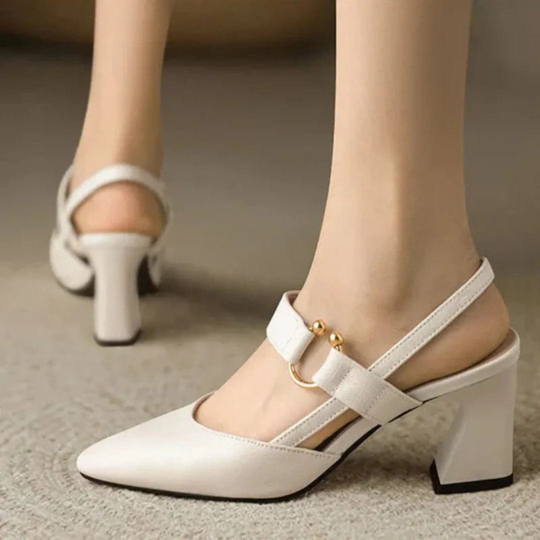 Vera Zala Leather Slingback Heels
