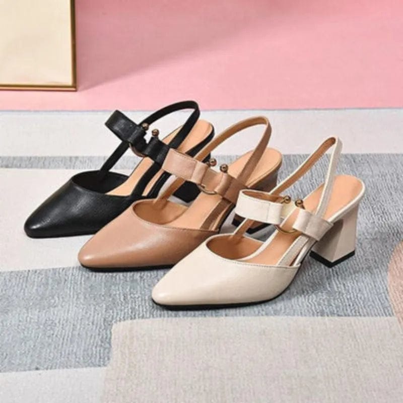 Vera Zala Leather Slingback Heels