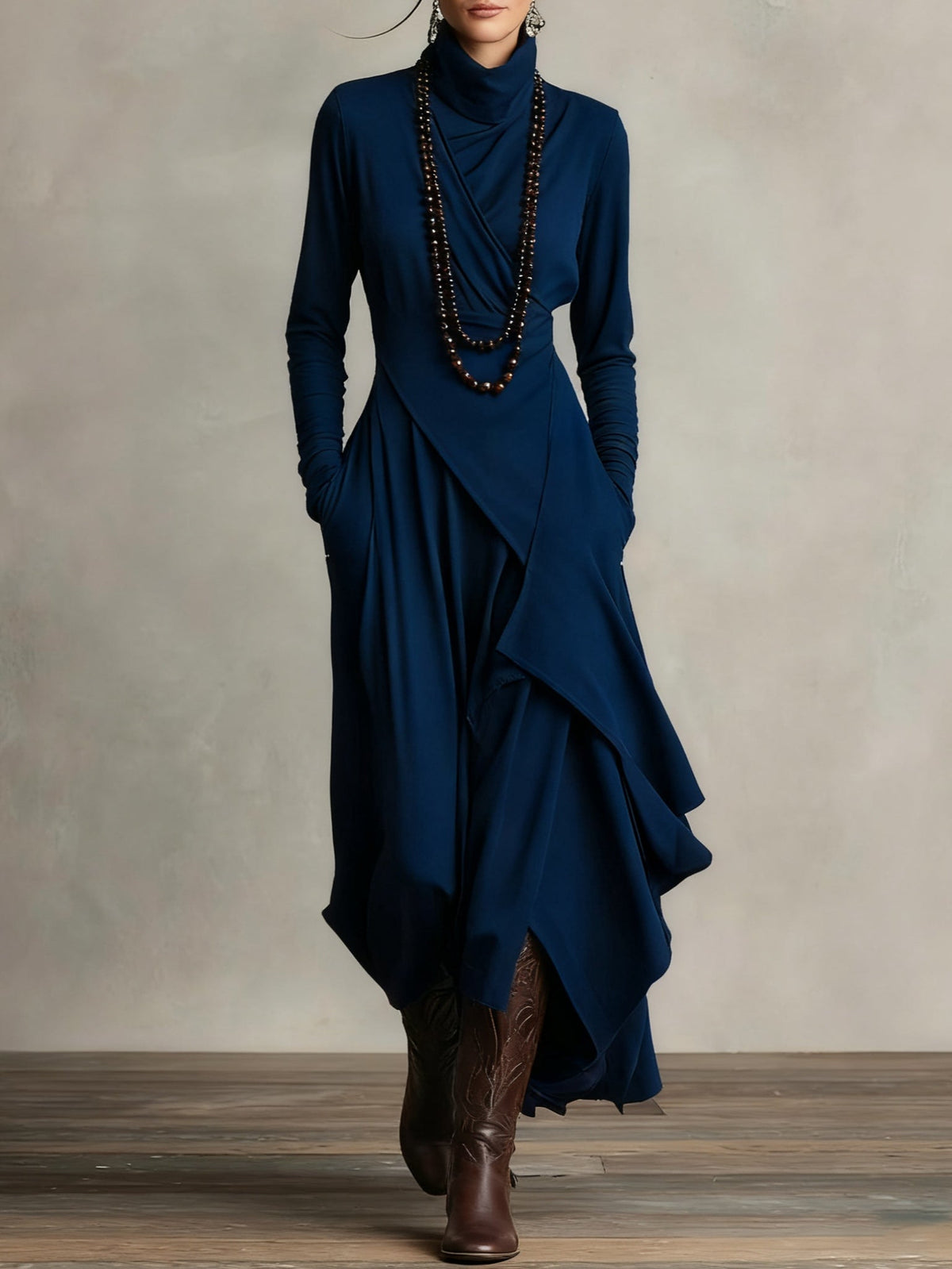 Lori | Vintage Asymmetrical Turtleneck Dress