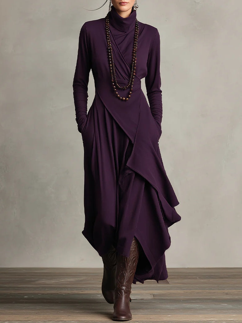 Lori | Vintage Asymmetrical Turtleneck Dress