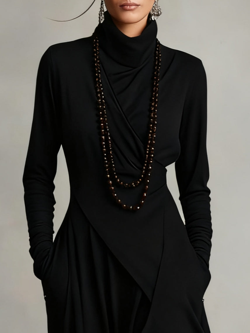 Lori | Vintage Asymmetrical Turtleneck Dress