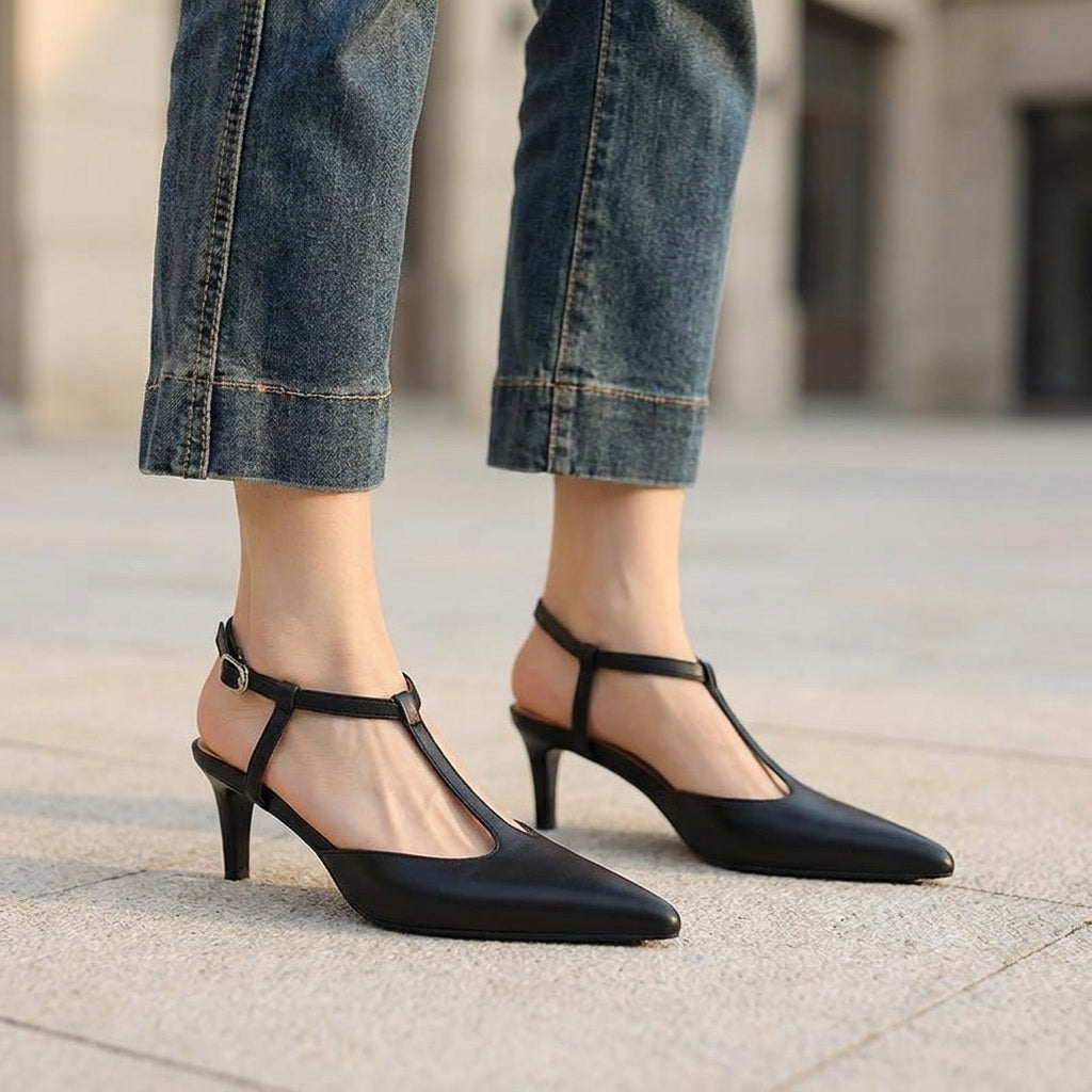 Odelia Leather Heels
