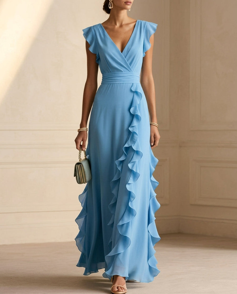 Aurelia Women's Ruffle Wedding Guest Maxi Dress