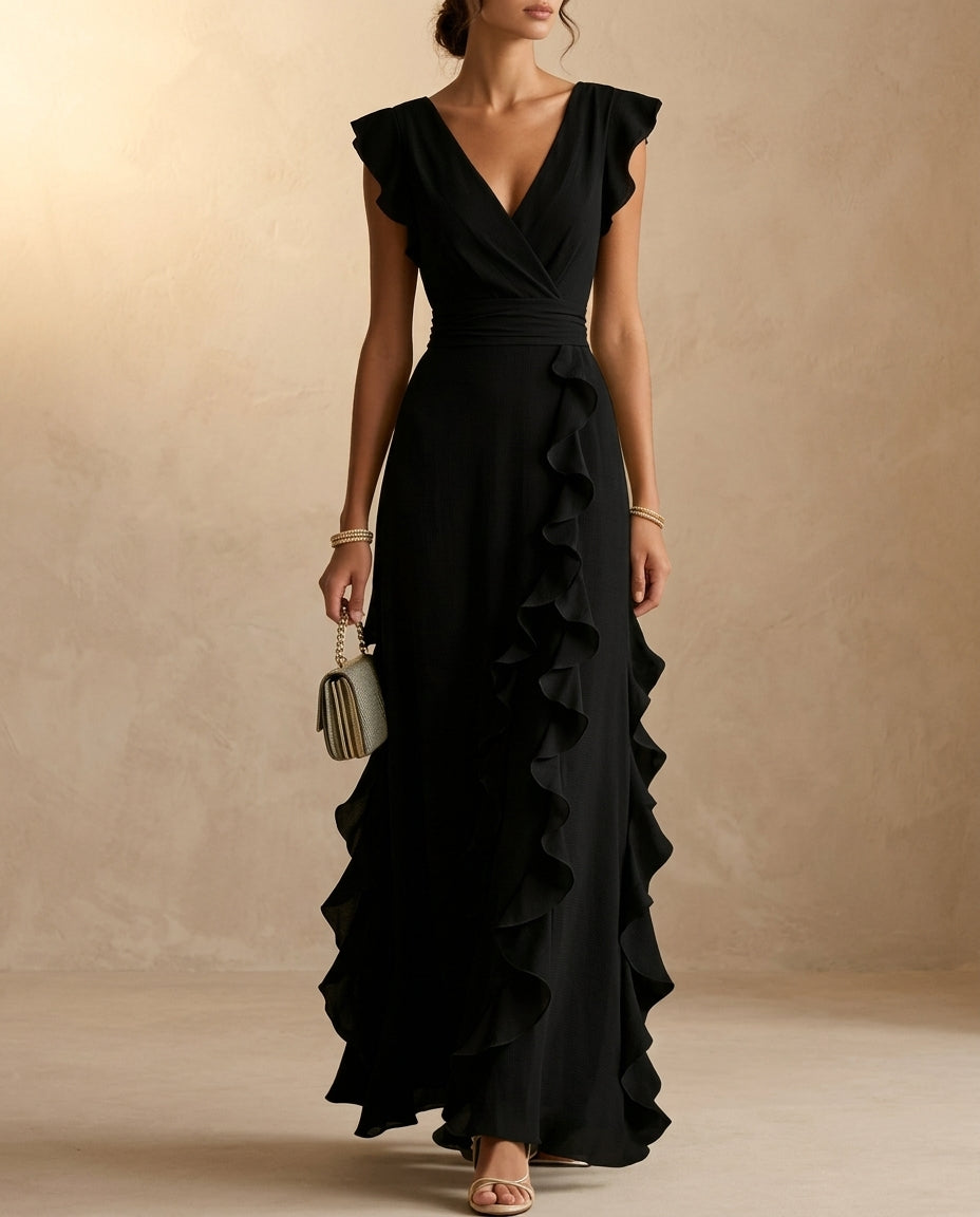 Aurelia Women's Ruffle Wedding Guest Maxi Dress