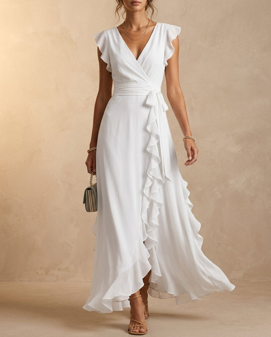 Aurelia Women's Ruffle Wedding Guest Maxi Dress