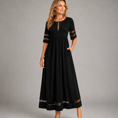 Aubrey™ – Stylish Midi Dress for a Flattering Tummy-Smoothing Fit