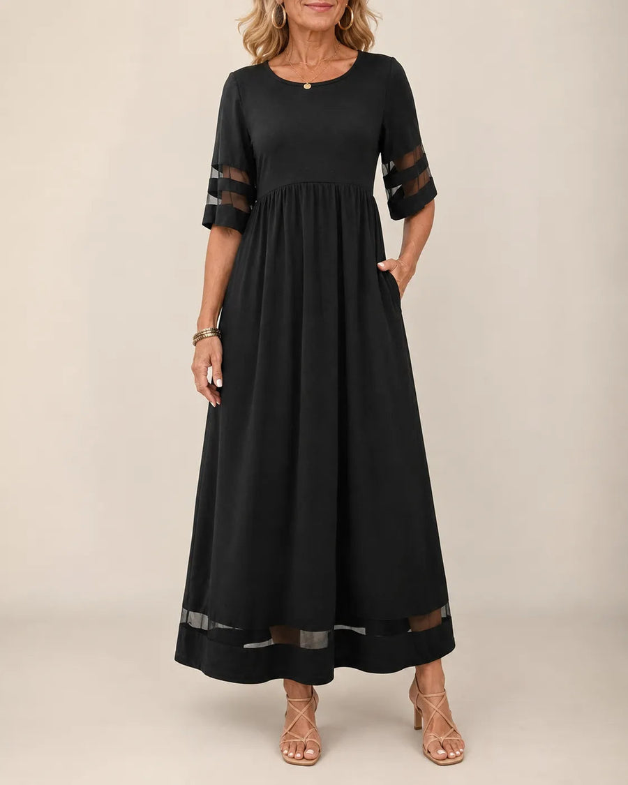 Aubrey™ – Stylish Midi Dress for a Flattering Tummy-Smoothing Fit