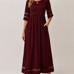 Aubrey™ – Stylish Midi Dress for a Flattering Tummy-Smoothing Fit