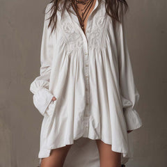 Lucia | Lace-Embellished Shirt Dress