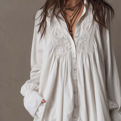 Lucia | Lace-Embellished Shirt Dress
