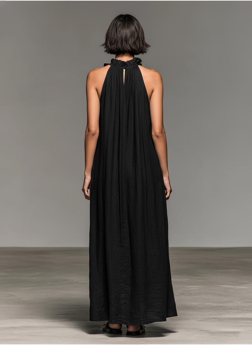 Evelyn Melbourne — ruffle halter maxi dress — view 1