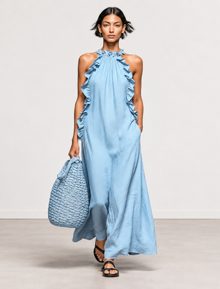 Evelyn Melbourne — ruffle halter maxi dress — view 5