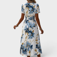 Evelyn Melbourne — watercolour floral midi dress — view 3