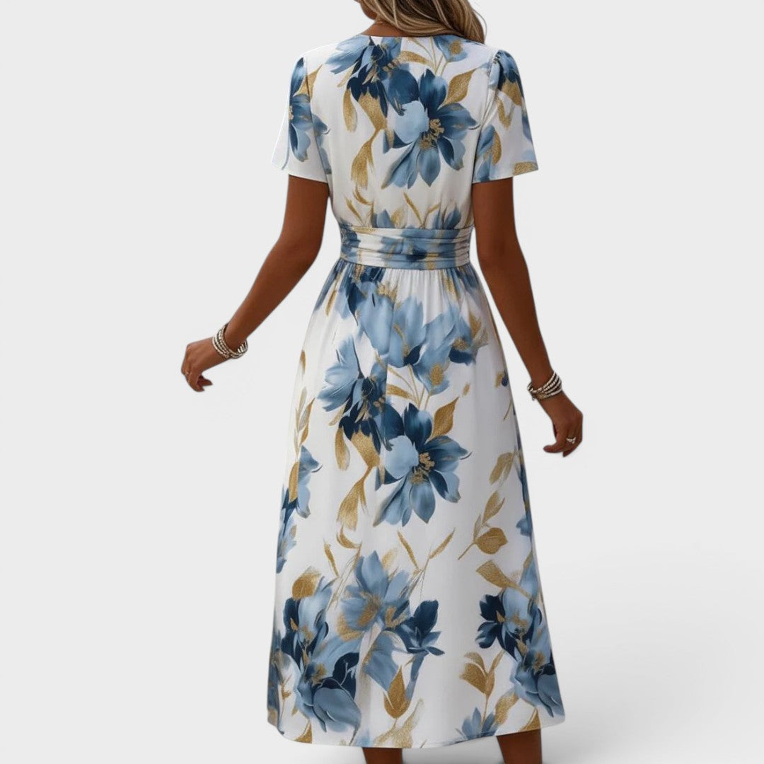 Evelyn Melbourne — watercolour floral midi dress — view 3