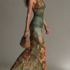 Evelyn Melbourne — painterly floral maxi dress — view 1