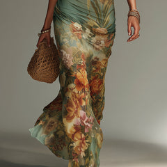Evelyn Melbourne — painterly floral maxi dress — view 6