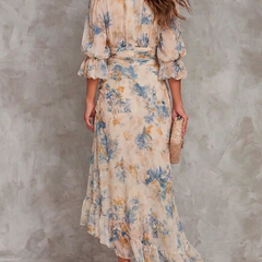 Evelyn Melbourne — floral ruffle maxi dress — view 1