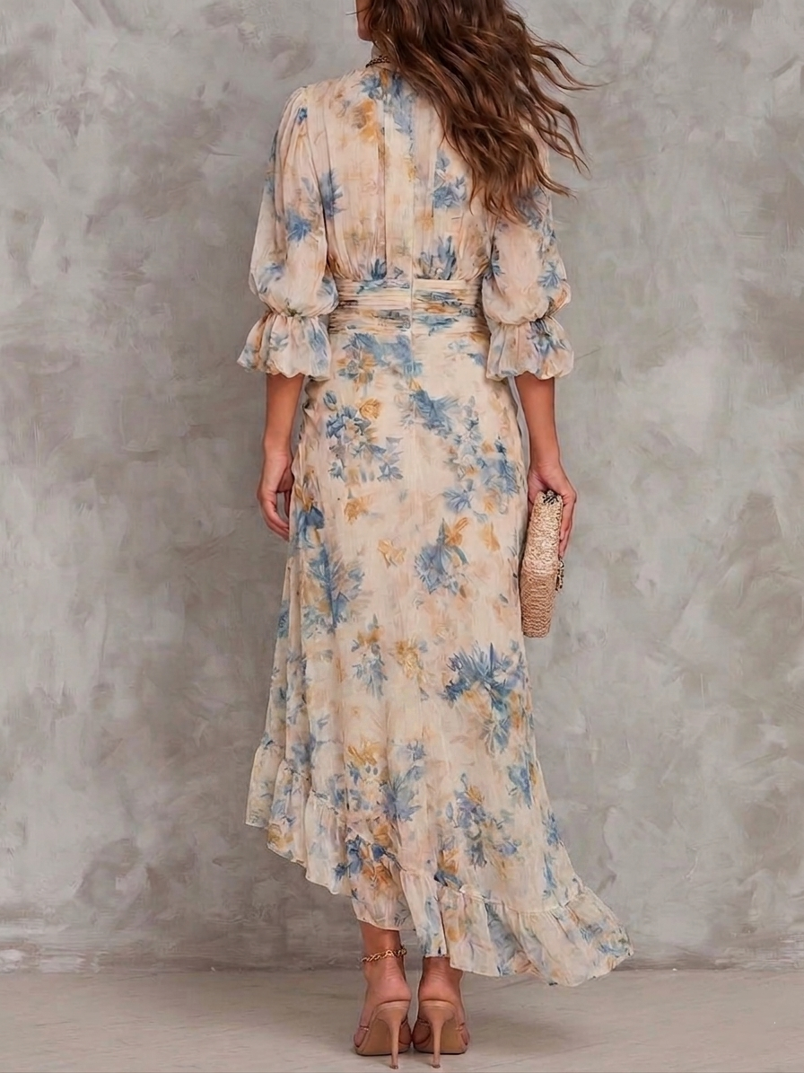 Evelyn Melbourne — floral ruffle maxi dress — view 1