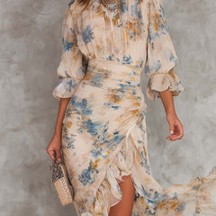 Evelyn Melbourne — floral ruffle maxi dress — view 2