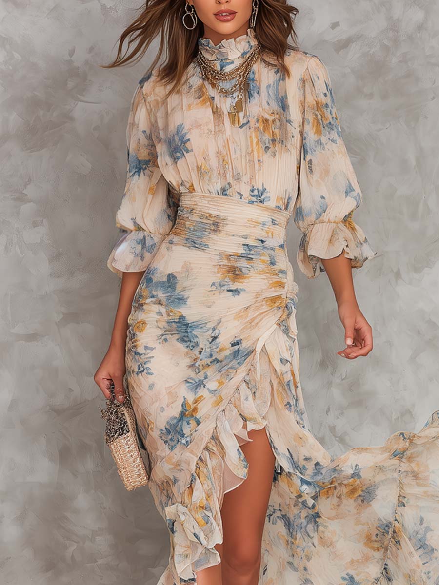 Evelyn Melbourne — floral ruffle maxi dress — view 2