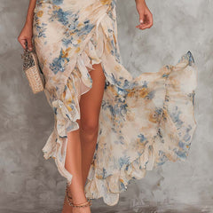 Evelyn Melbourne — floral ruffle maxi dress — view 3