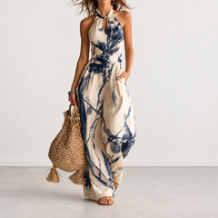 Evelyn Melbourne — printed halter jumpsuit — view 0