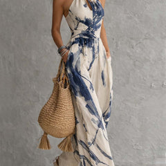 Evelyn Melbourne — printed halter jumpsuit — view 1