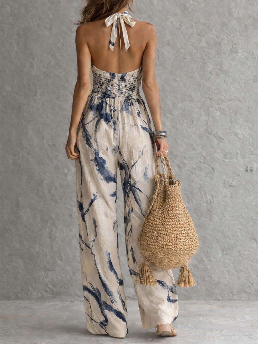 Evelyn Melbourne — printed halter jumpsuit — view 2