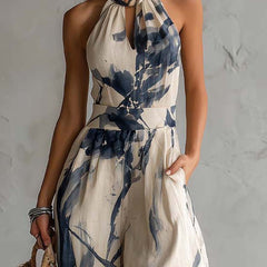 Evelyn Melbourne — printed halter jumpsuit — view 3
