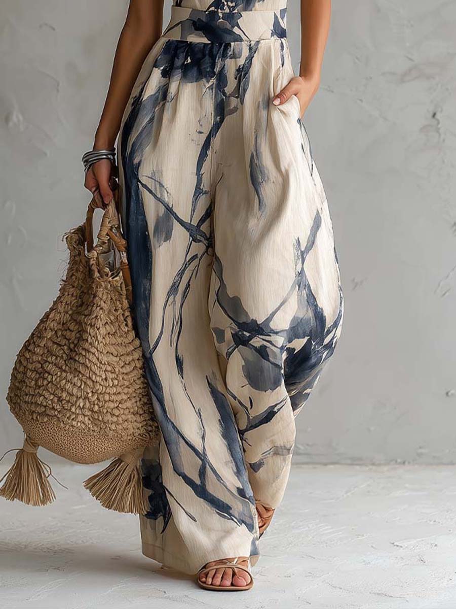 Evelyn Melbourne — printed halter jumpsuit — view 4