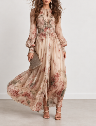 Evelyn Melbourne — vintage floral maxi dress — view 0