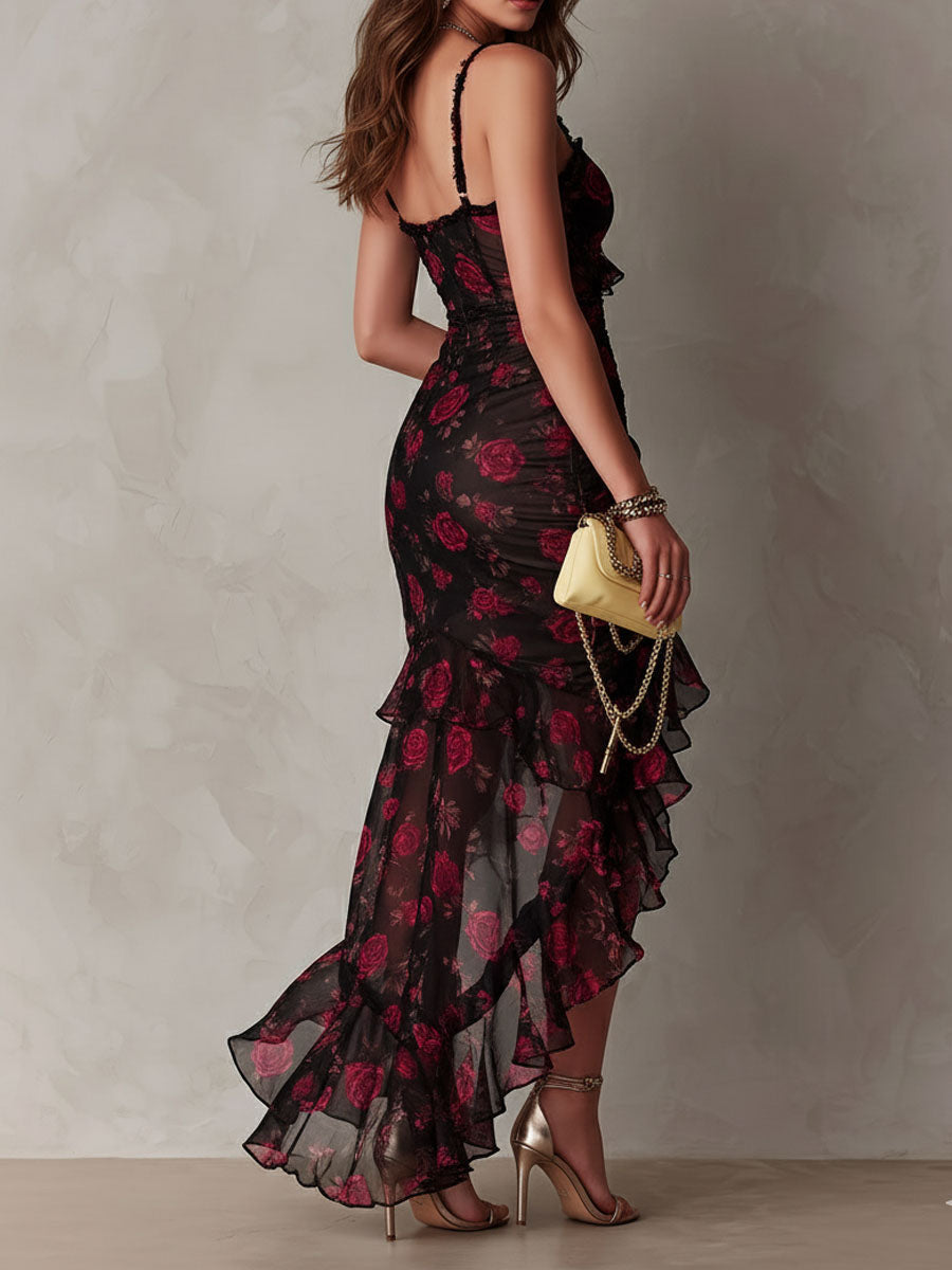 Evelyn Melbourne — floral ruffle midi dress — view 2