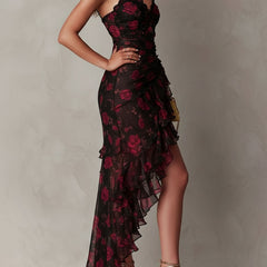 Evelyn Melbourne — floral ruffle midi dress — view 3