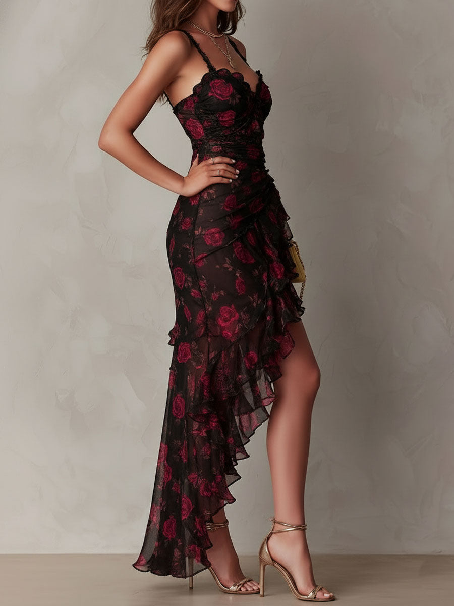 Evelyn Melbourne — floral ruffle midi dress — view 3