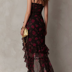 Evelyn Melbourne — floral ruffle midi dress — view 4