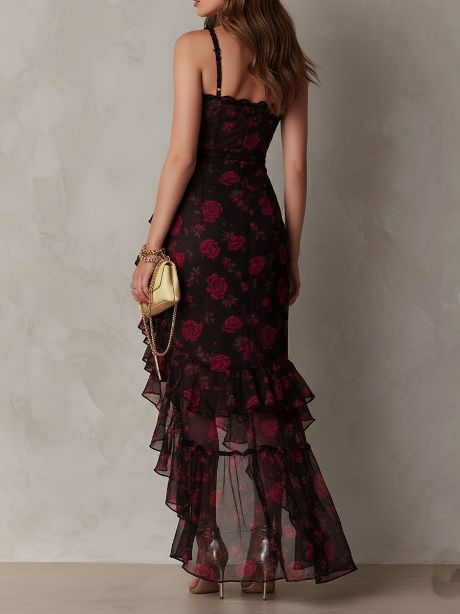 Evelyn Melbourne — floral ruffle midi dress — view 4