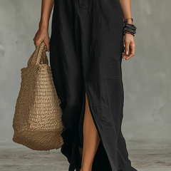 Evelyn Melbourne — button-front maxi dress — view 4