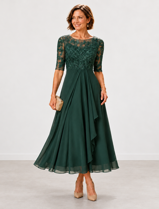 Evelyn Melbourne — lace layered midi dress — view 3