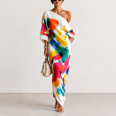 Evelyn Melbourne — abstract print maxi dress — view 0