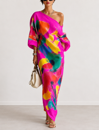 Evelyn Melbourne — abstract print maxi dress — view 5