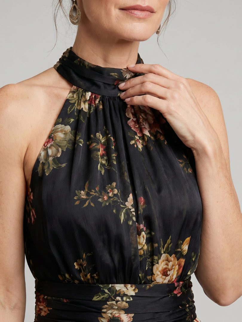 Evelyn Melbourne — floral halter midi dress — view 2