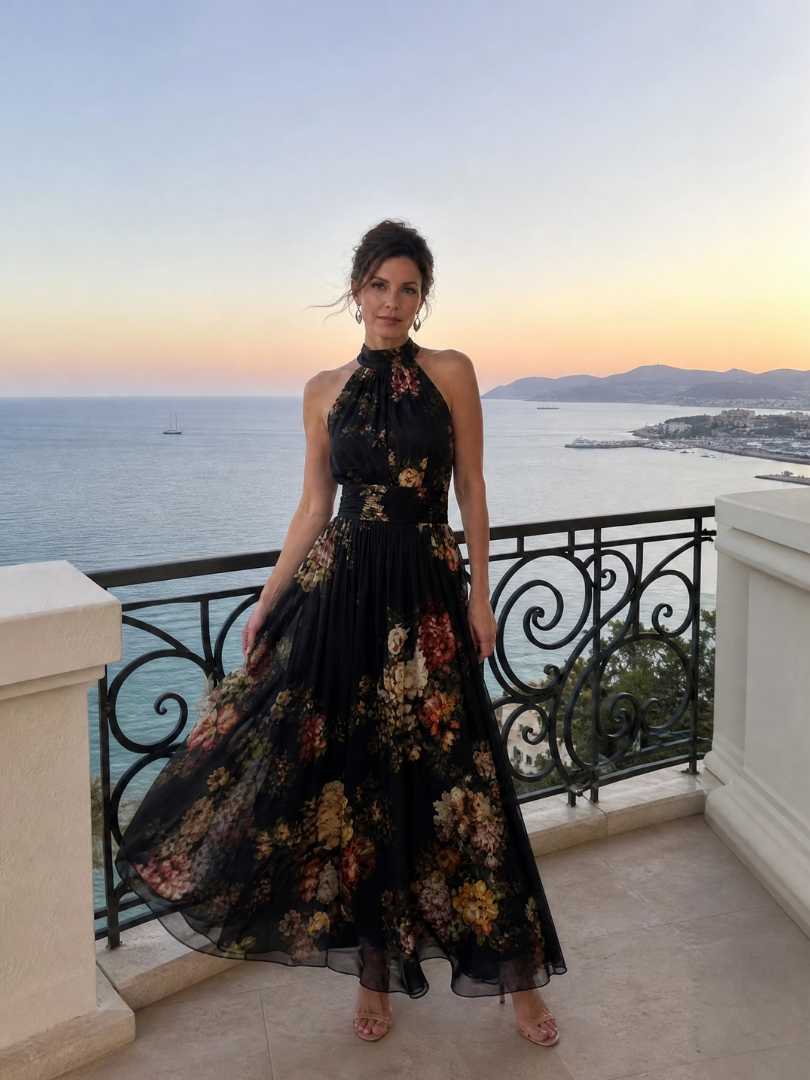 Evelyn Melbourne — floral halter midi dress — view 5