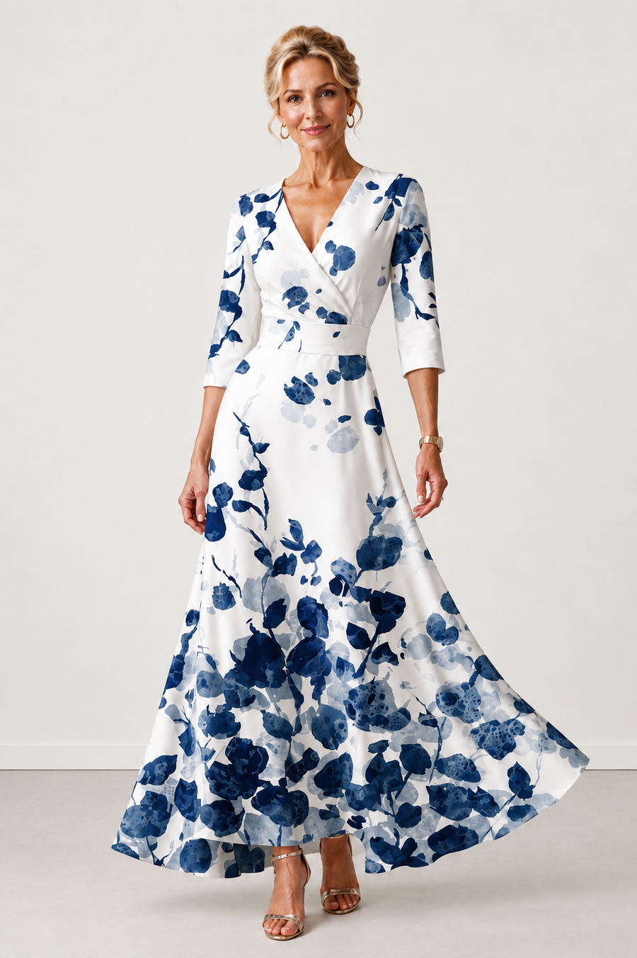Evelyn Melbourne — blue floral maxi dress 1
