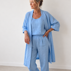 Evelyn Melbourne three-piece cardigan trouser set - Blue alternate