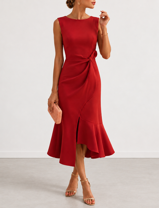 Evelyn Melbourne draped midi dress colour 0