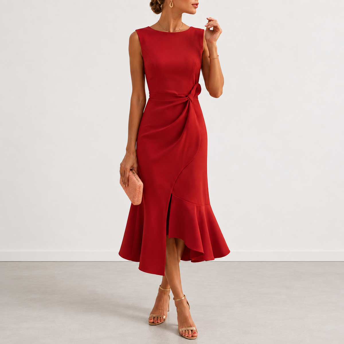 Evelyn Melbourne draped midi dress colour 0